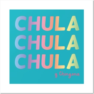 Chula y chingona chicano pride mexican slang pastel kawaii colors rainbow Posters and Art